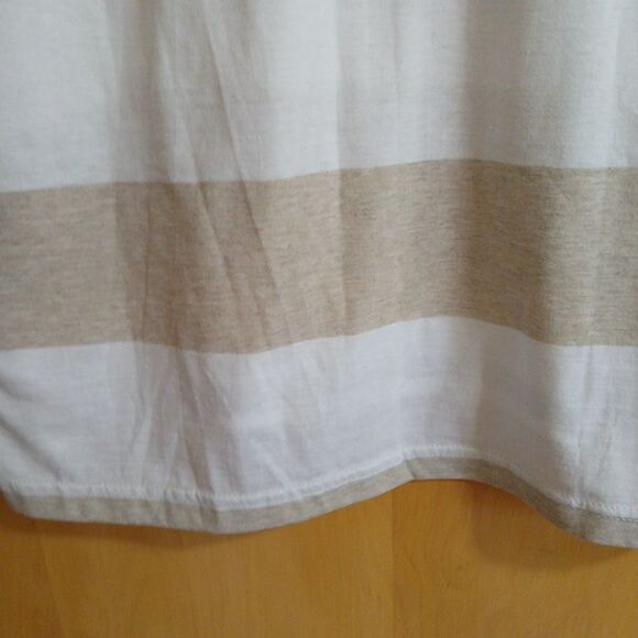 Roebuck & Co Polo Shirt Mens Large TAN White Striped Short Sleeve NWT - Picture 16 of 16
